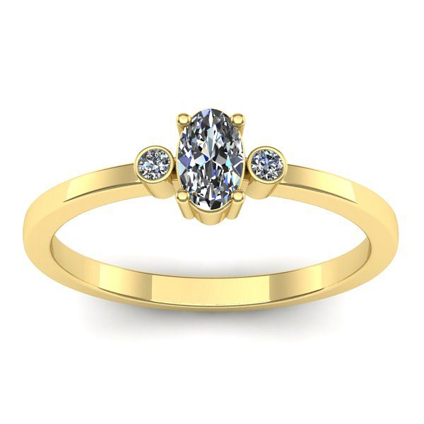 Inel logodna cu safir alb oval