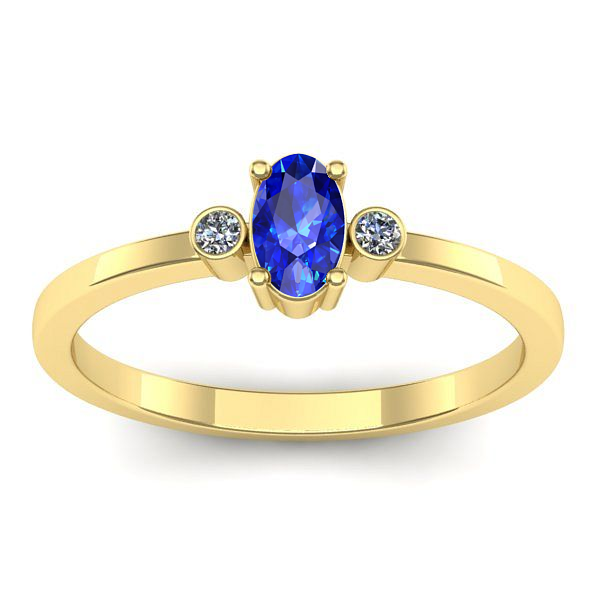 Inel logodna cu safir oval