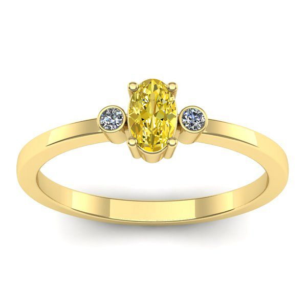Inel de logodna cu safir galben oval