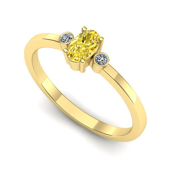 Inel de logodna din aur galben cu safir galben
