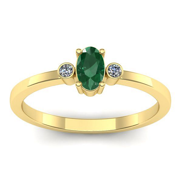 Inel logodna cu smarald oval