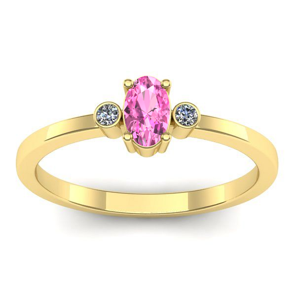 Inel cu safir roz oval