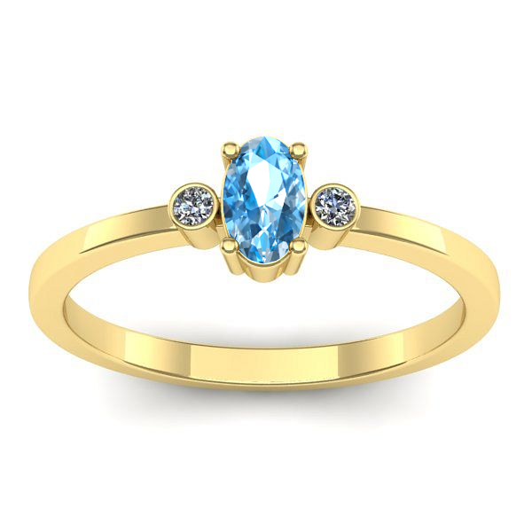 Inel de logodna cu topaz blue oval