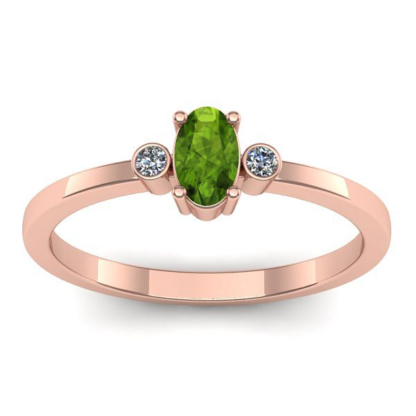 Inel logodna cu peridot oval