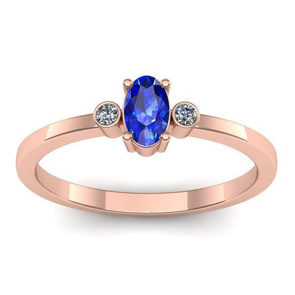 Inel de logodna cu safir oval