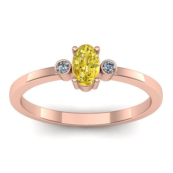 Inel cu safir galben oval