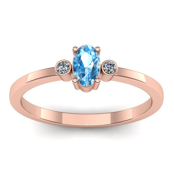 Inel logodna cu topaz blue oval