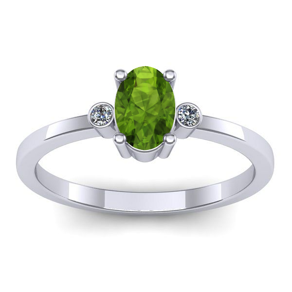 Inel cu peridot oval