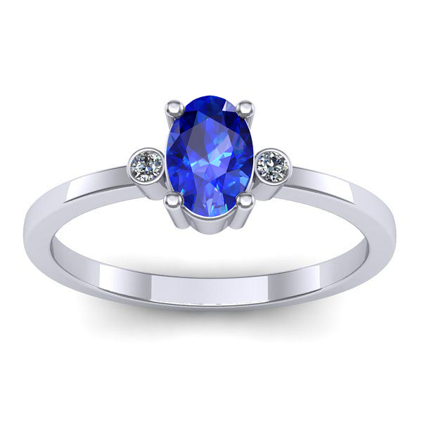 Inel de logodna cu safir oval