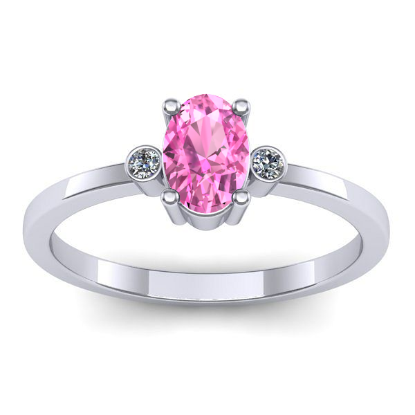 Inel logodna cu safir roz oval