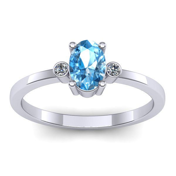 Inel logodna cu topaz blue oval