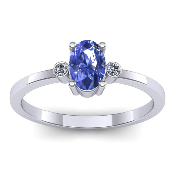 Inel logodna cu tanzanit oval