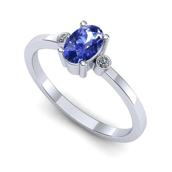 Inel de logodna din aur alb cu tanzanit