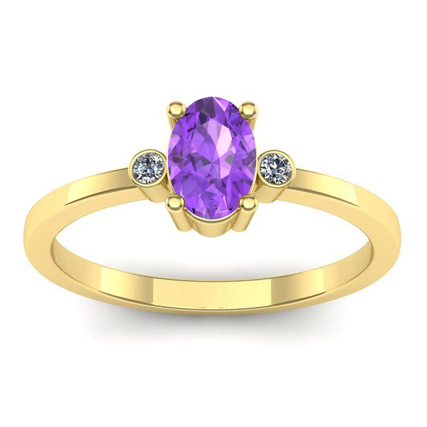 Inel de logodna cu ametist oval