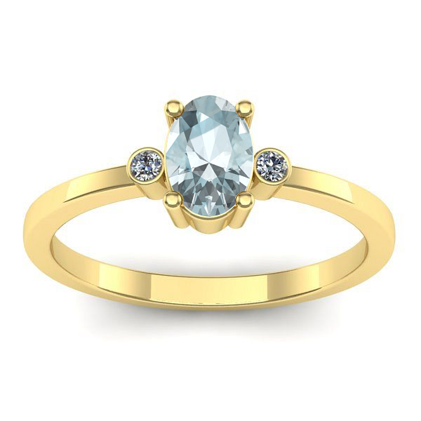 Inel cu aquamarin oval