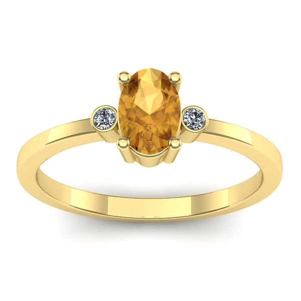 Inel de logodna cu citrin oval