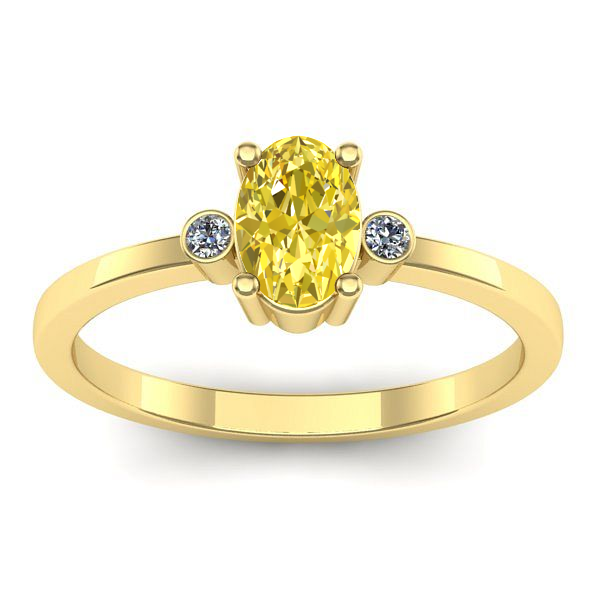 Inel de logodna cu safir galben oval