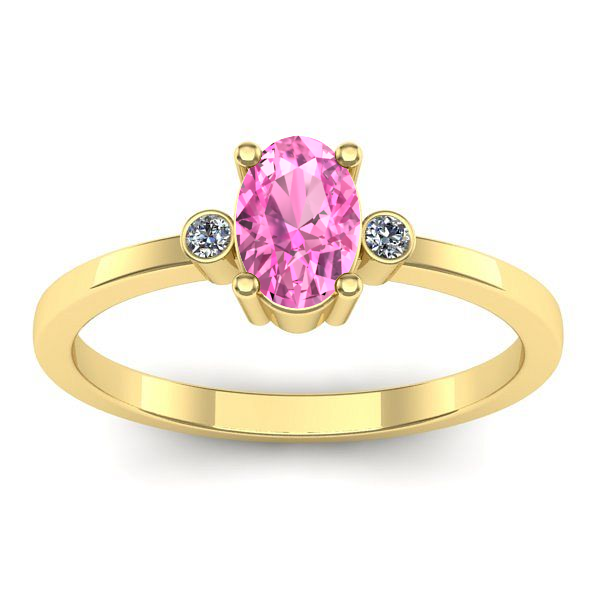 Inel logodna cu safir roz oval