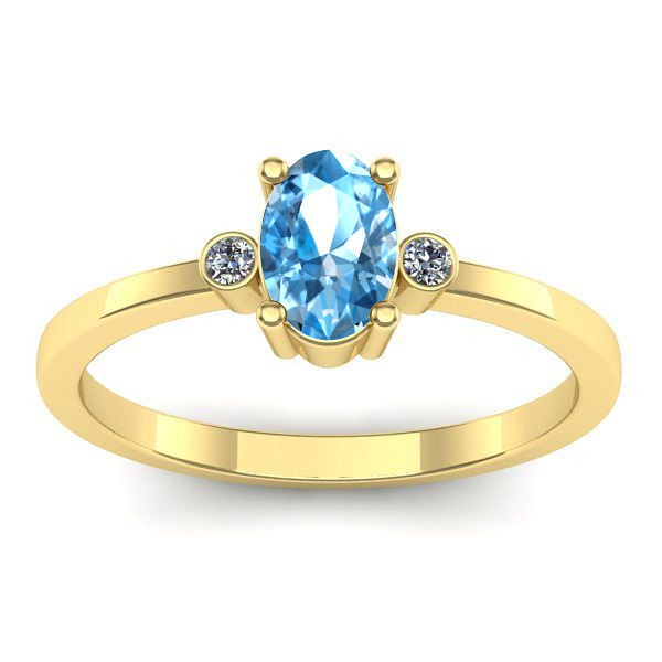 Inel logodna cu topaz blue oval