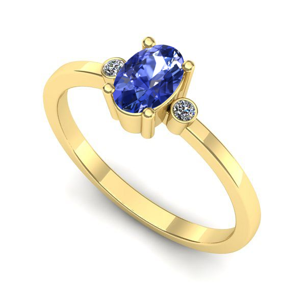Inel din aur galben cu tanzanit