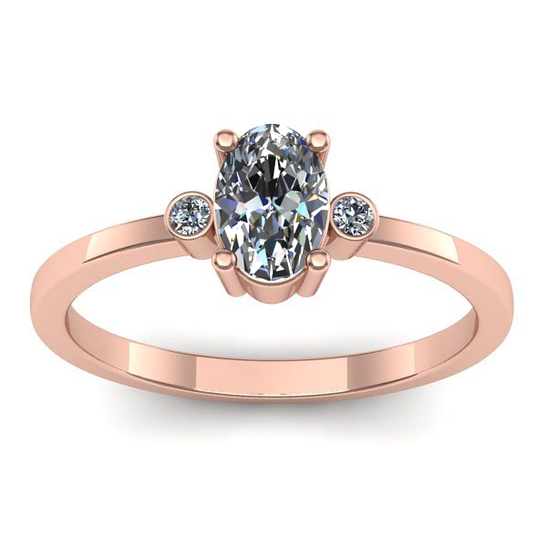 Inel de logodna cu diamant natural oval