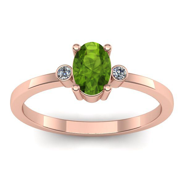 Inel de logodna cu peridot oval