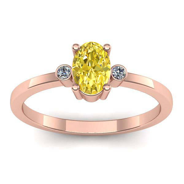 Inel de logodna cu safir galben oval