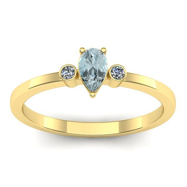 Inel de logodna cu aquamarin lacrima