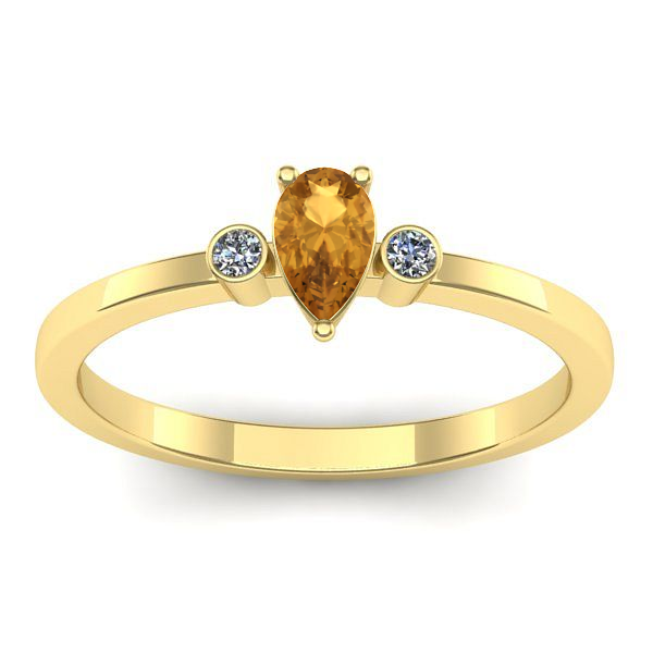 Inel de logodna cu citrin lacrima