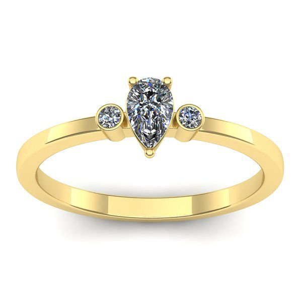 Inel de logodna cu diamant natural pear