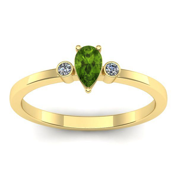 Inel cu peridot lacrima
