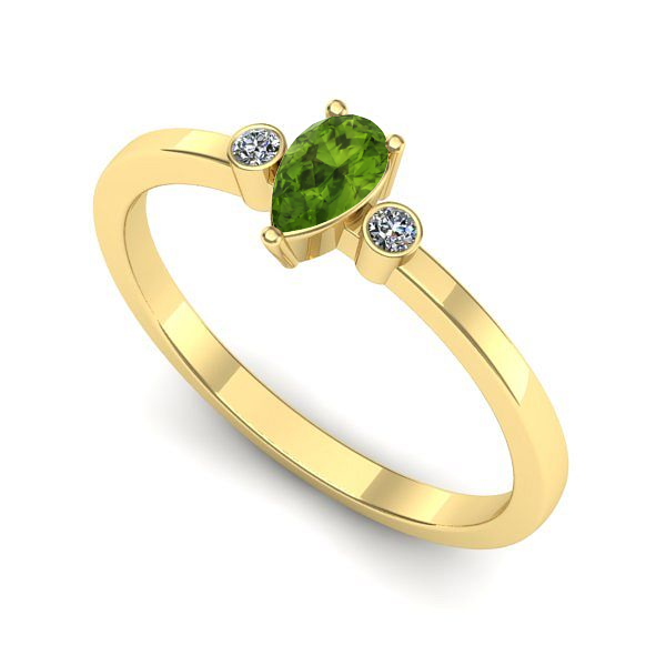 Inel din aur galben cu peridot