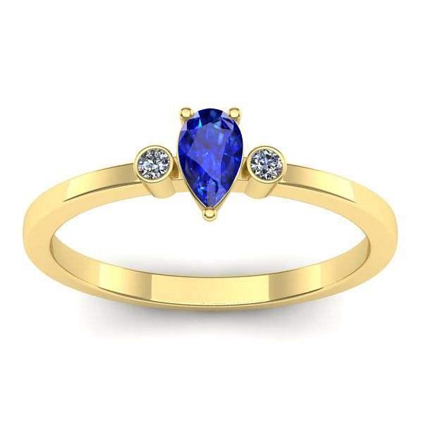 Inel logodna cu safir lacrima