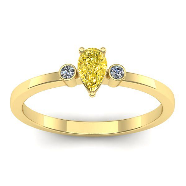 Inel de logodna cu safir galben lacrima