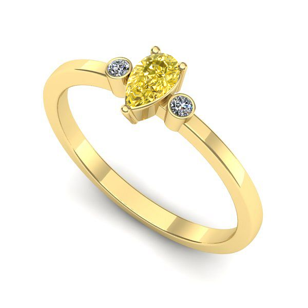 Inel din aur galben cu safir galben