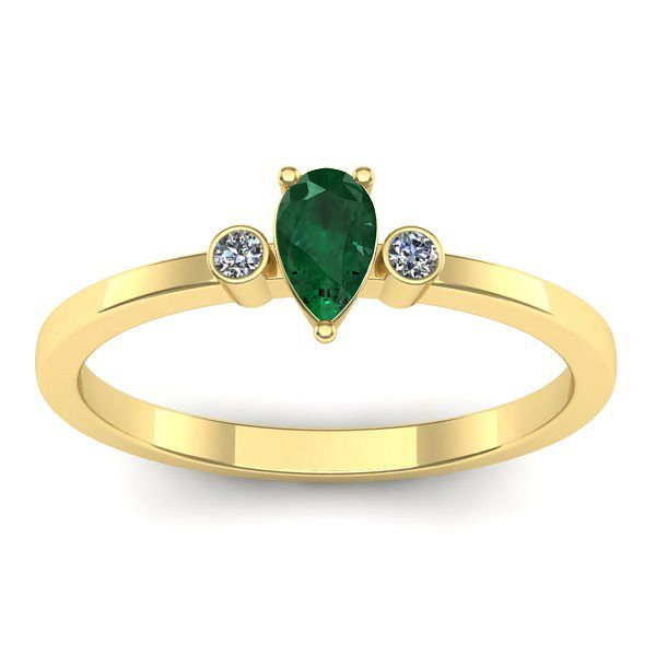 Inel logodna cu smarald lacrima