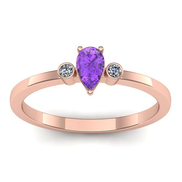 Inel cu ametist lacrima