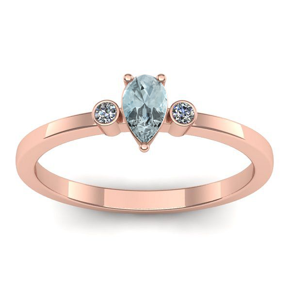 Inel de logodna cu aquamarin lacrima