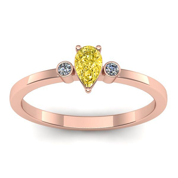 Inel de logodna cu safir galben lacrima