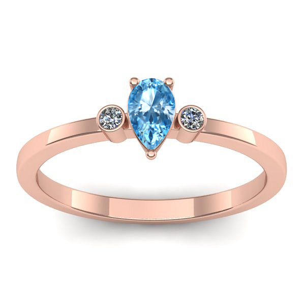 Inel cu topaz blue lacrima