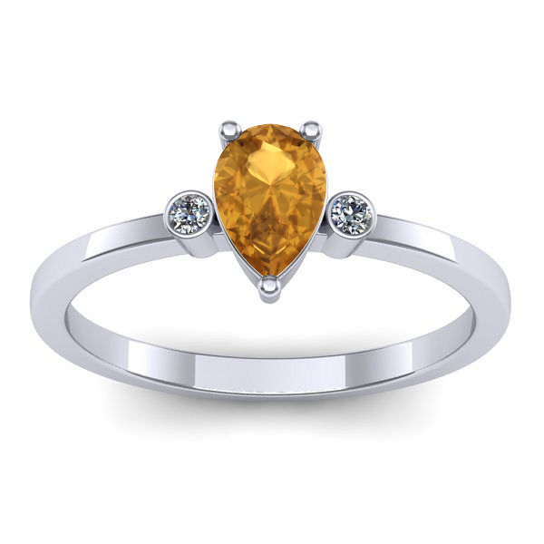 Inel cu citrin lacrima