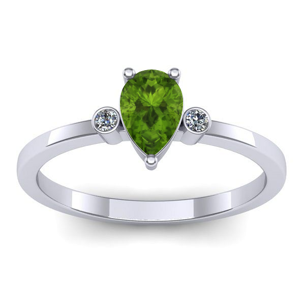 Inel cu peridot lacrima