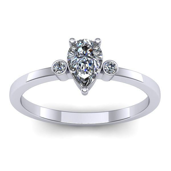 Inel logodna cu safir alb lacrima