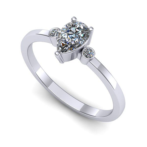 Inel din aur alb cu safir alb