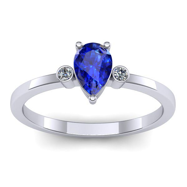 Inel logodna cu safir lacrima