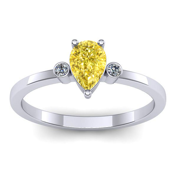 Inel cu safir galben lacrima