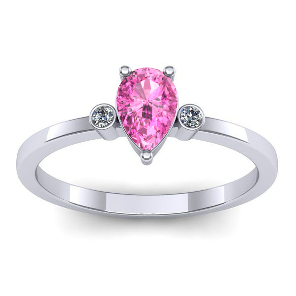 Inel cu safir roz lacrima