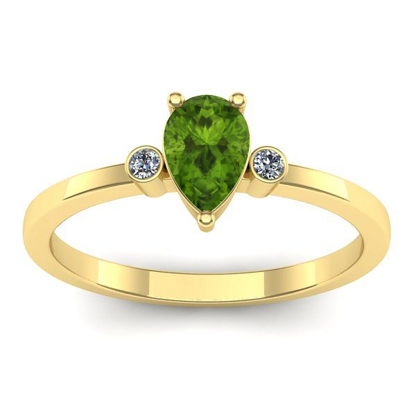 Inel logodna cu peridot lacrima