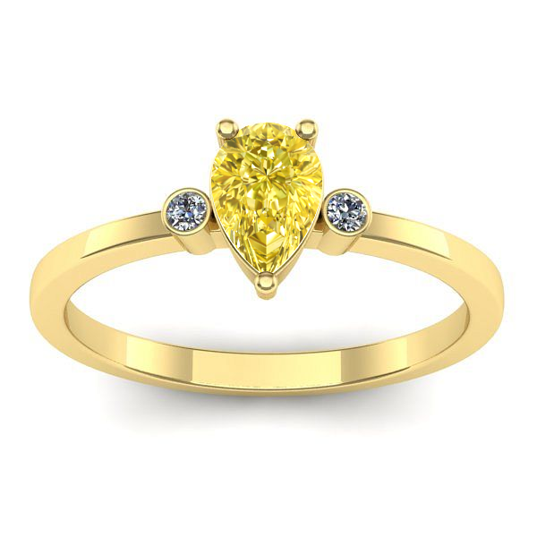 Inel de logodna cu safir galben lacrima