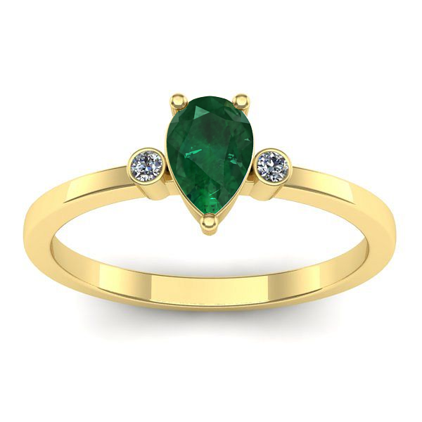 Inel cu smarald lacrima